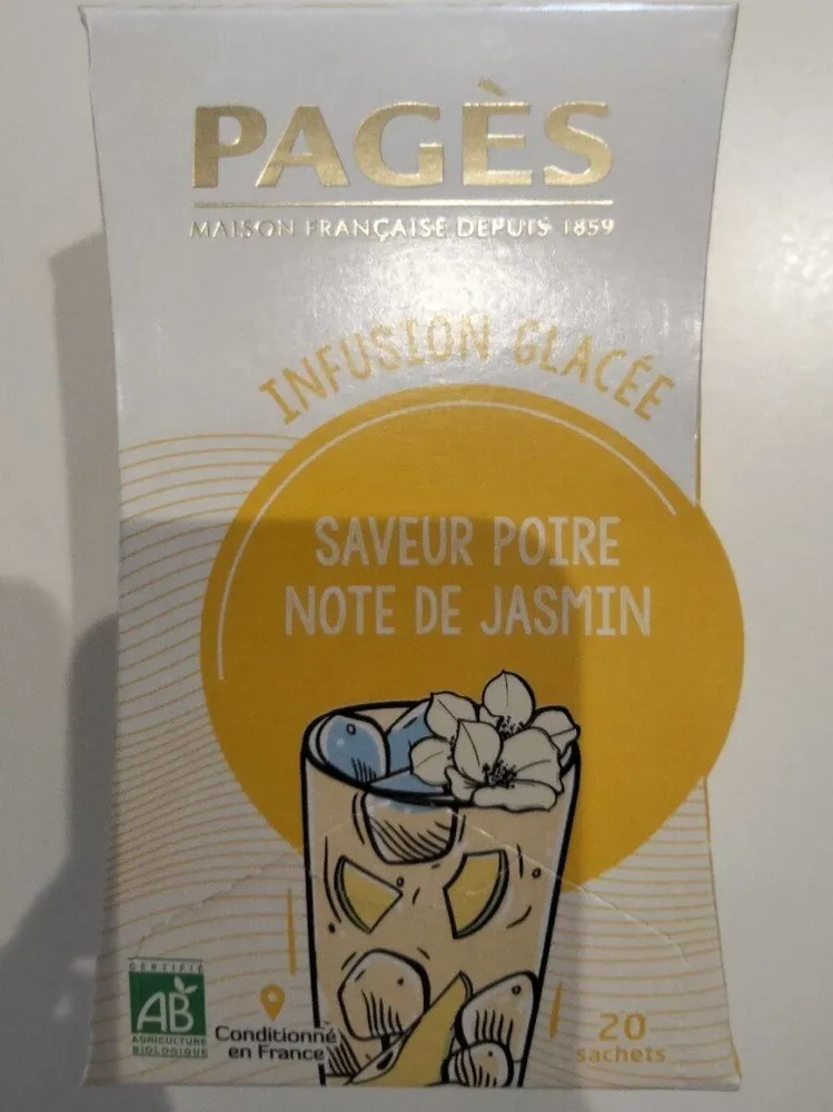 Pagès Infusion glacée Saveur poire note de jasmin
