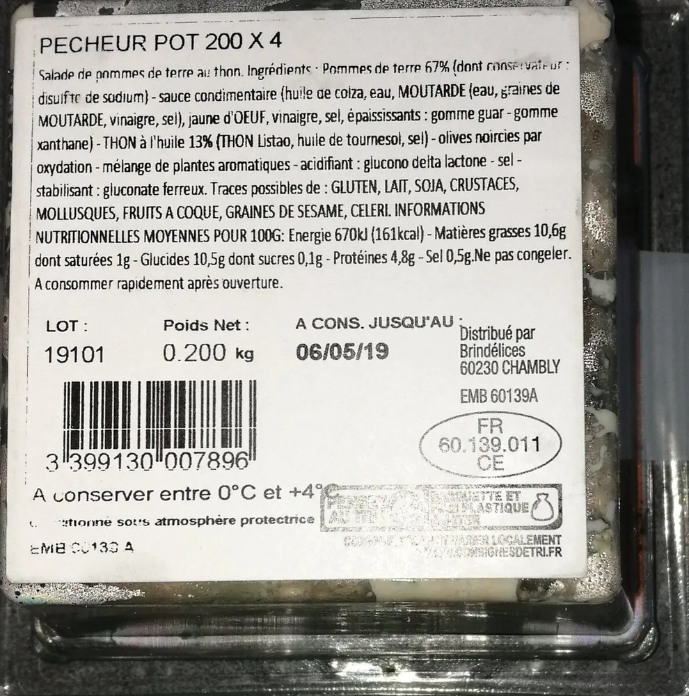 Salade pêcheur Au Thon 200G,