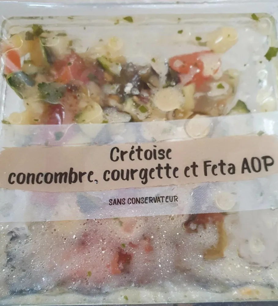 Salade Crétoise AOP, concombre, courgette et Feta