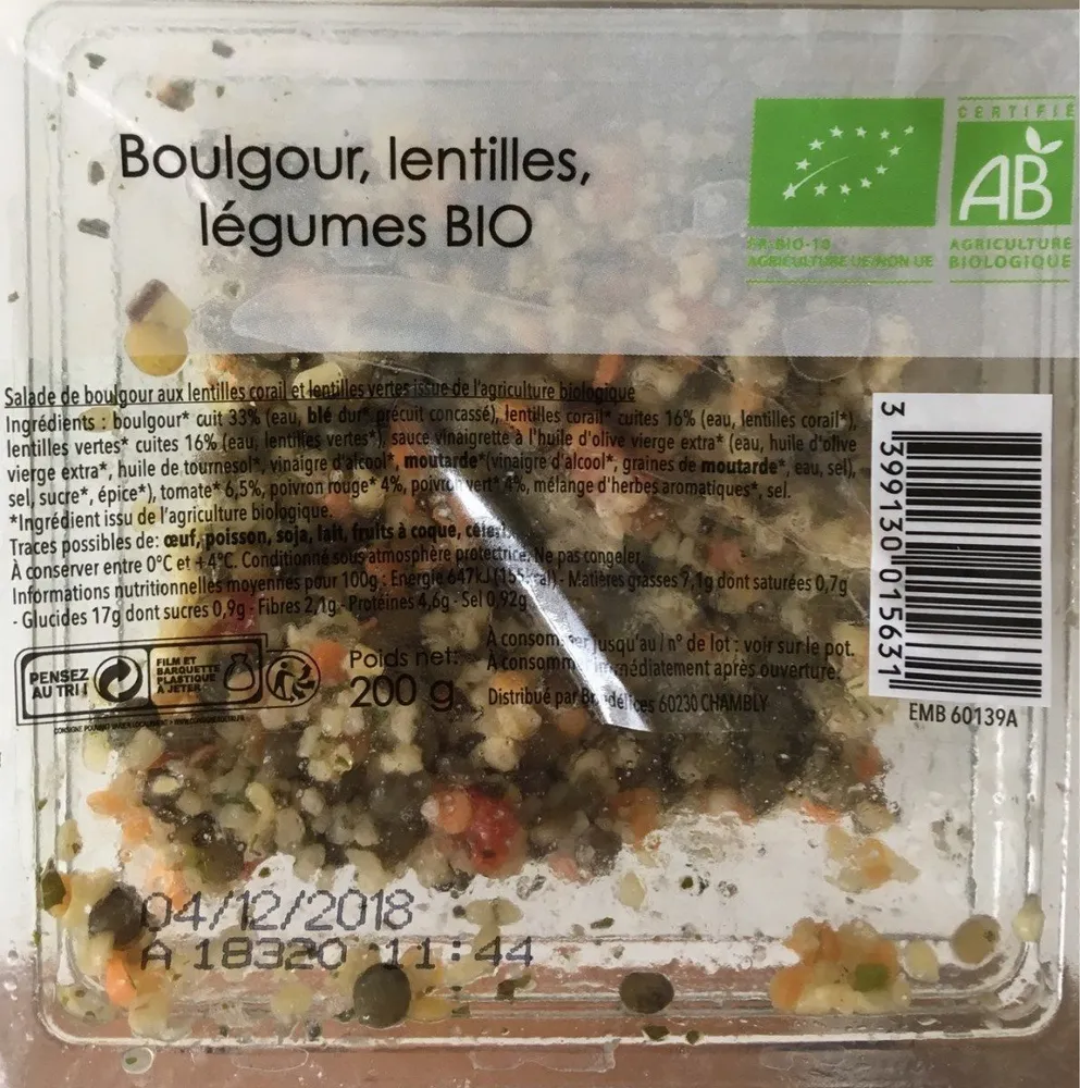 Boulgour Lentilles Vertes Et Corails