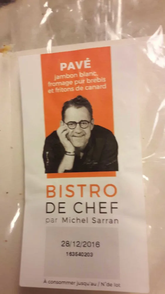 Pavé - jambon blanc, fromage pur brebis et fritons de canard
