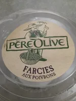 Olives vertes denoyautées farcies a la pâte de poivron