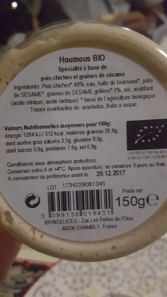 Houmous bio