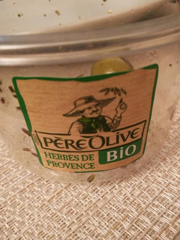 Olives vertes dénoyautées aux herbes de Provence