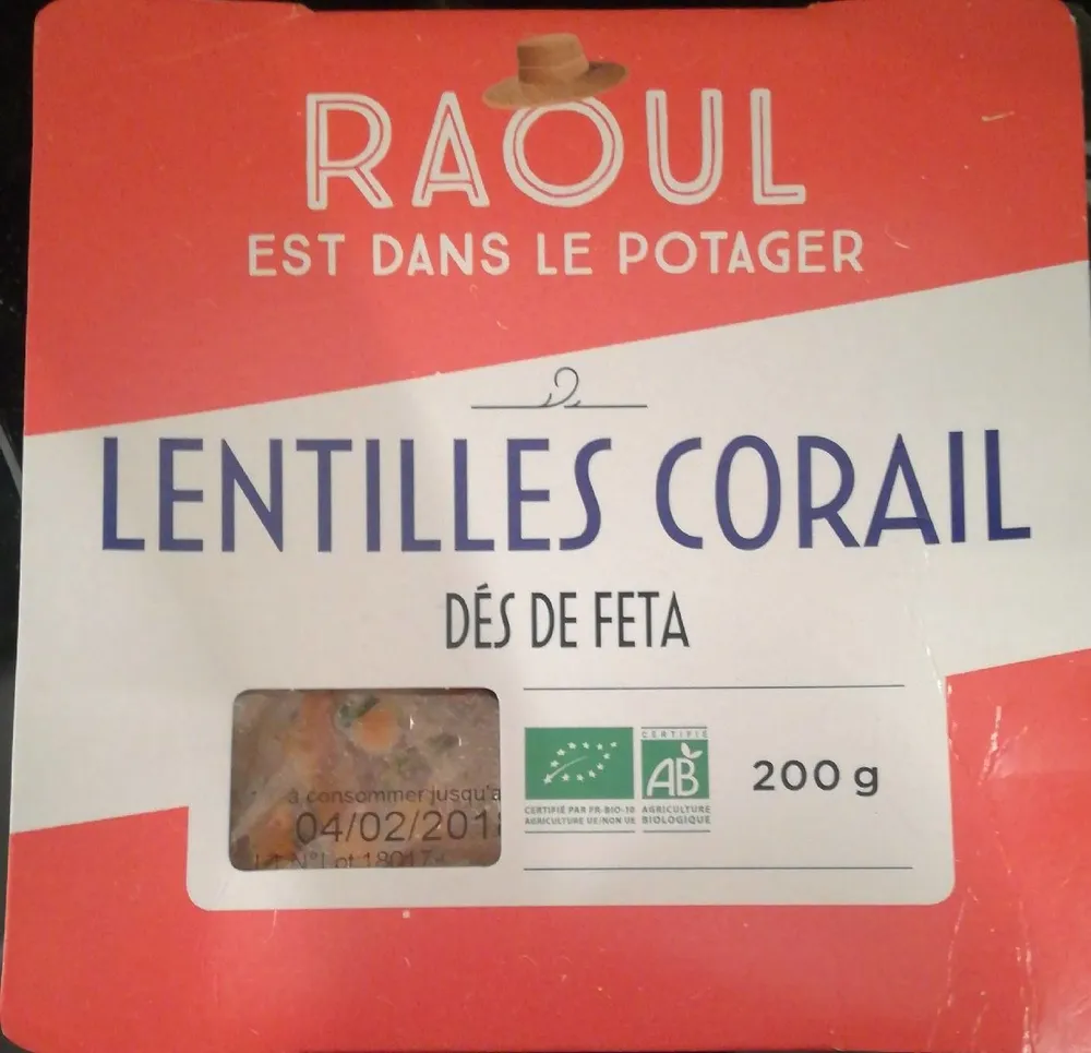 Lentilles corail dés de feta