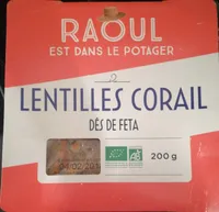 Lentilles corail dés de feta