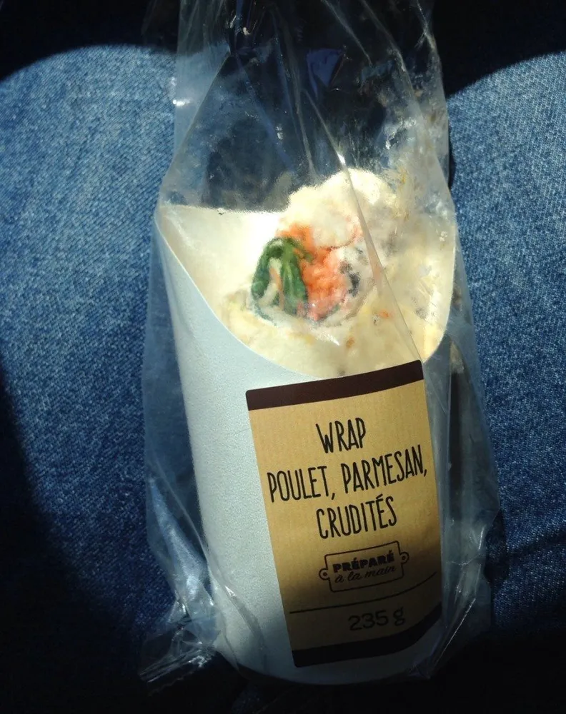 Wrap poulet parmesan crudites
