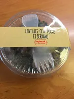 Lentilles oeuf poché et serrano