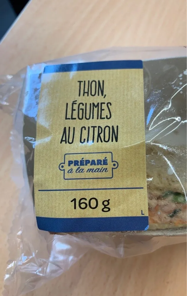 Sandwich thon legumes citron