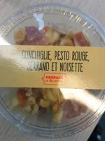 Conchiglie, Pesto rouge, Serrano et Noisettes