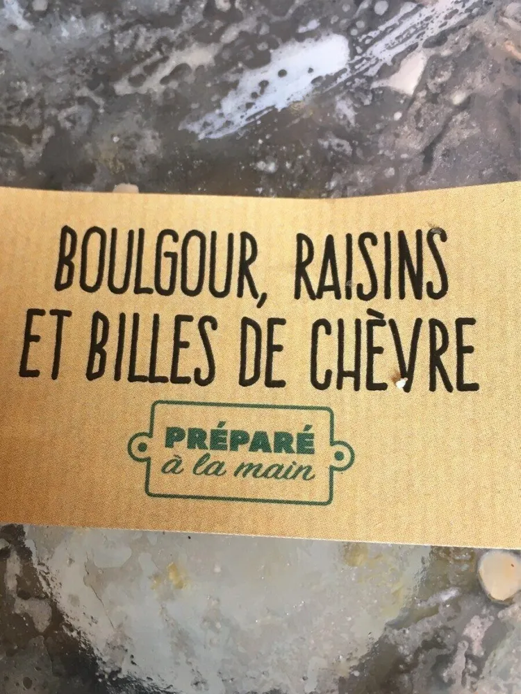 Boulgour raisins et billes de chevres