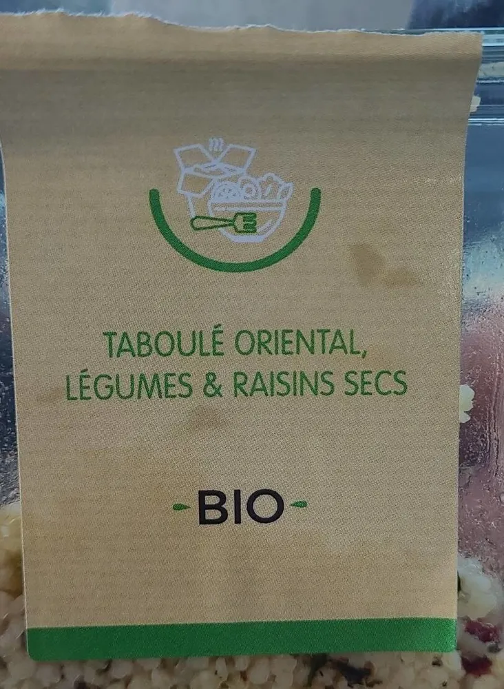 Taboulé oriental légumes et raisins secs bio