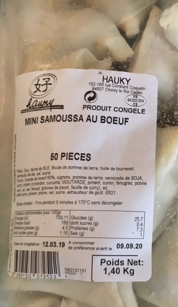 Mini samoussas boeuf
