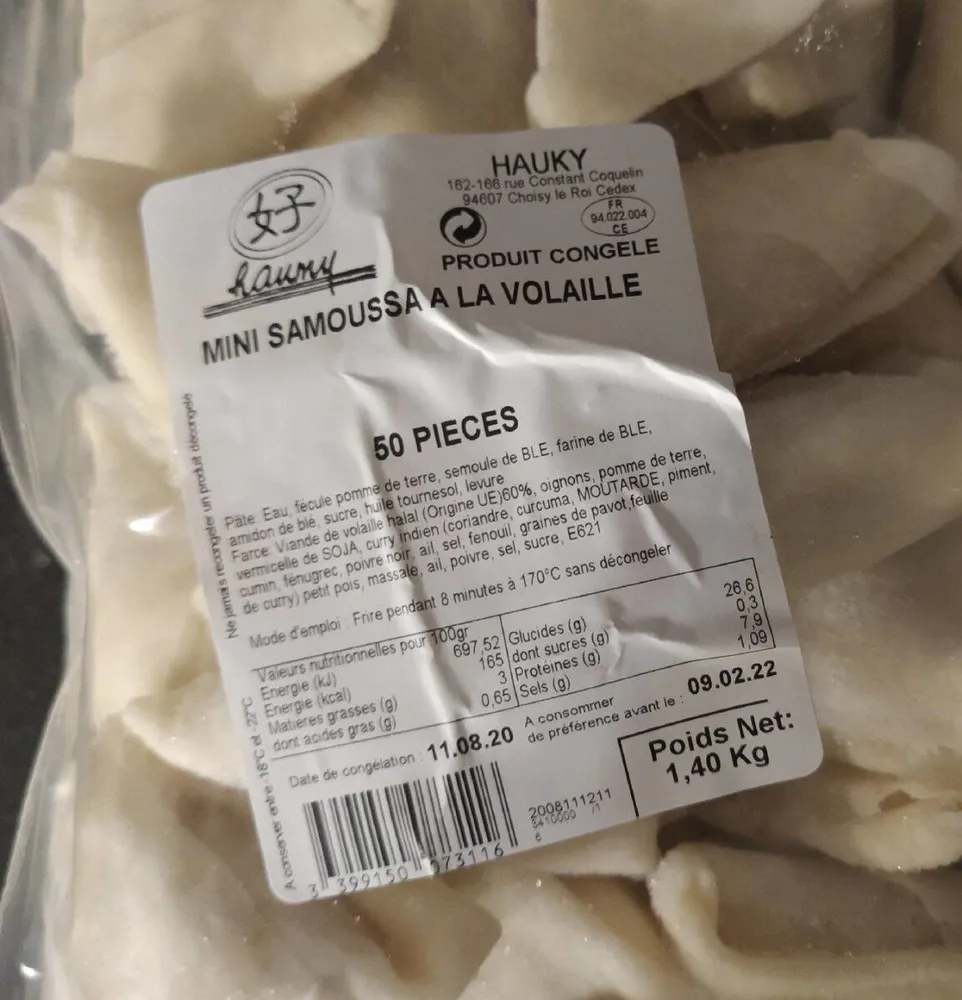 Mini samoussa a la volaille