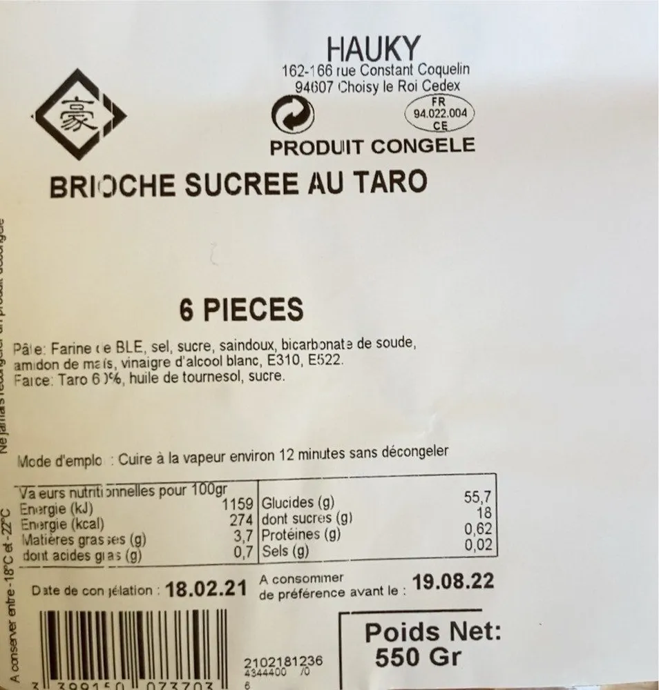 Brioche sucree au taro