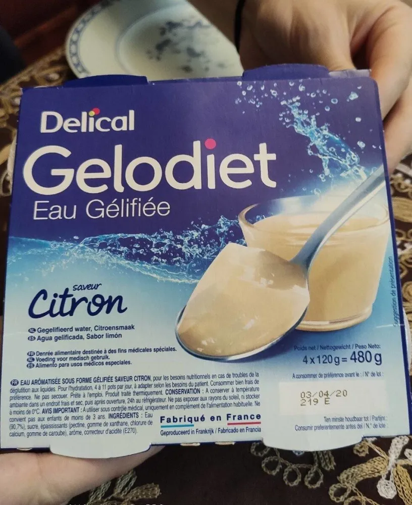 Delical Gelodiet Eau Gélifiée Saveur Citron - 4 Pots De