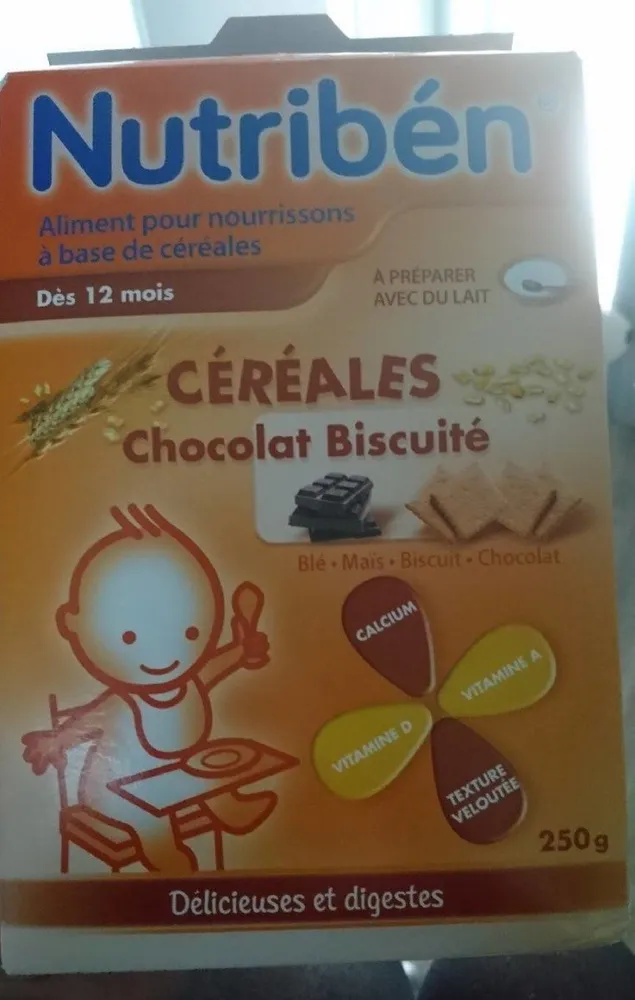 NUTRIBEN CEREALES CHOCOLAT BISCUITE 12MOIS