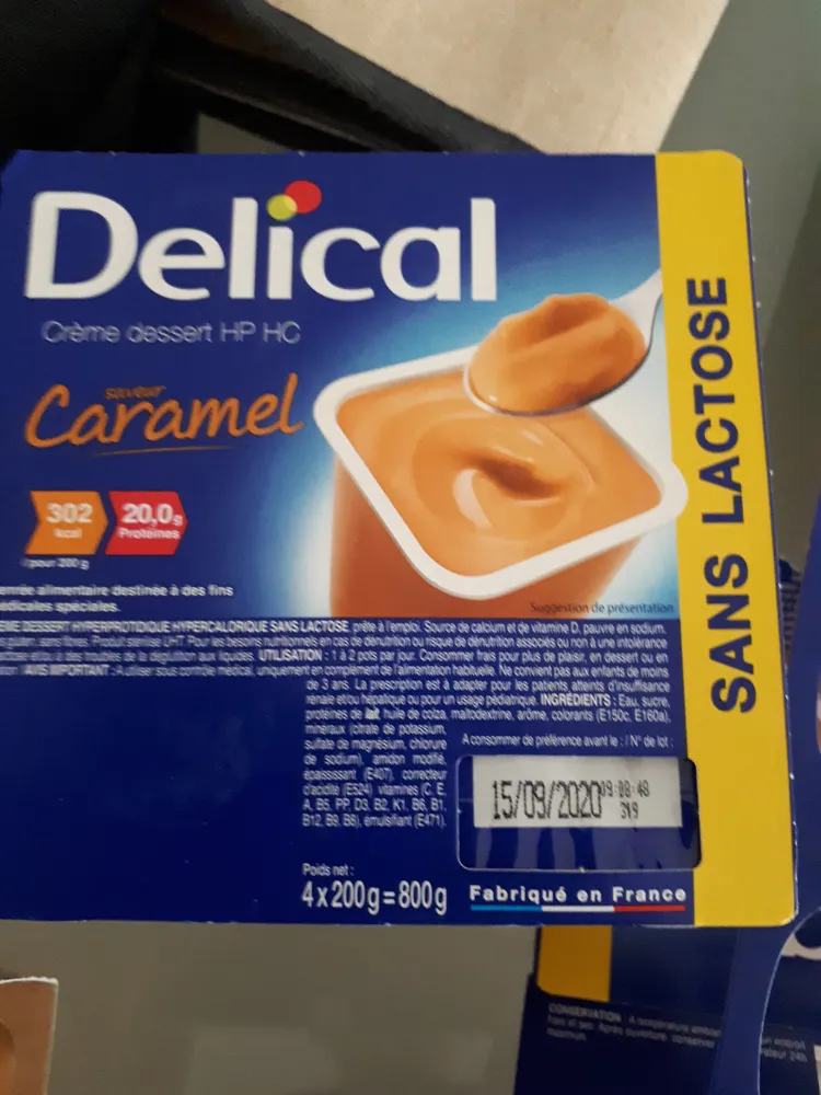 Delical - Crème Dessert Sans Lactose HP HC Caramel