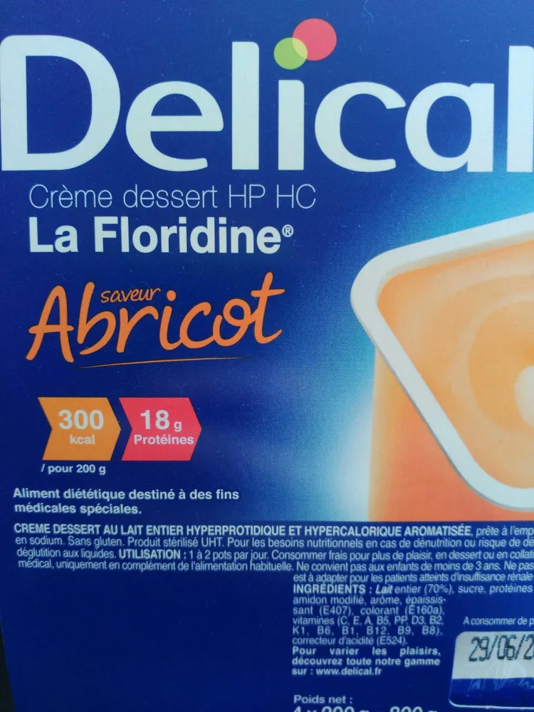 Crème dessert HP HC La Floridine  saveur Abricot