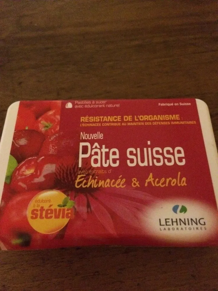 Pâte Suisse Avec Echinacea Et Acérola, Vitalité