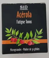 Sid Nutrition Acerola Fatigue Tonus 30 Gélules