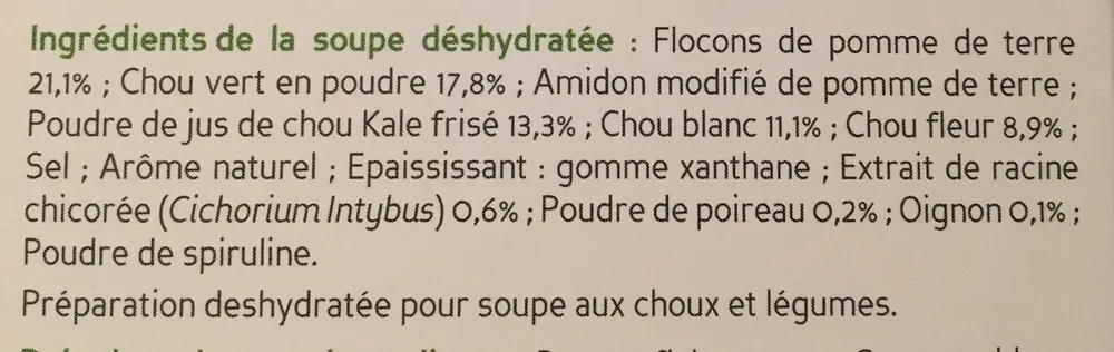 soupe aux choux et légumes