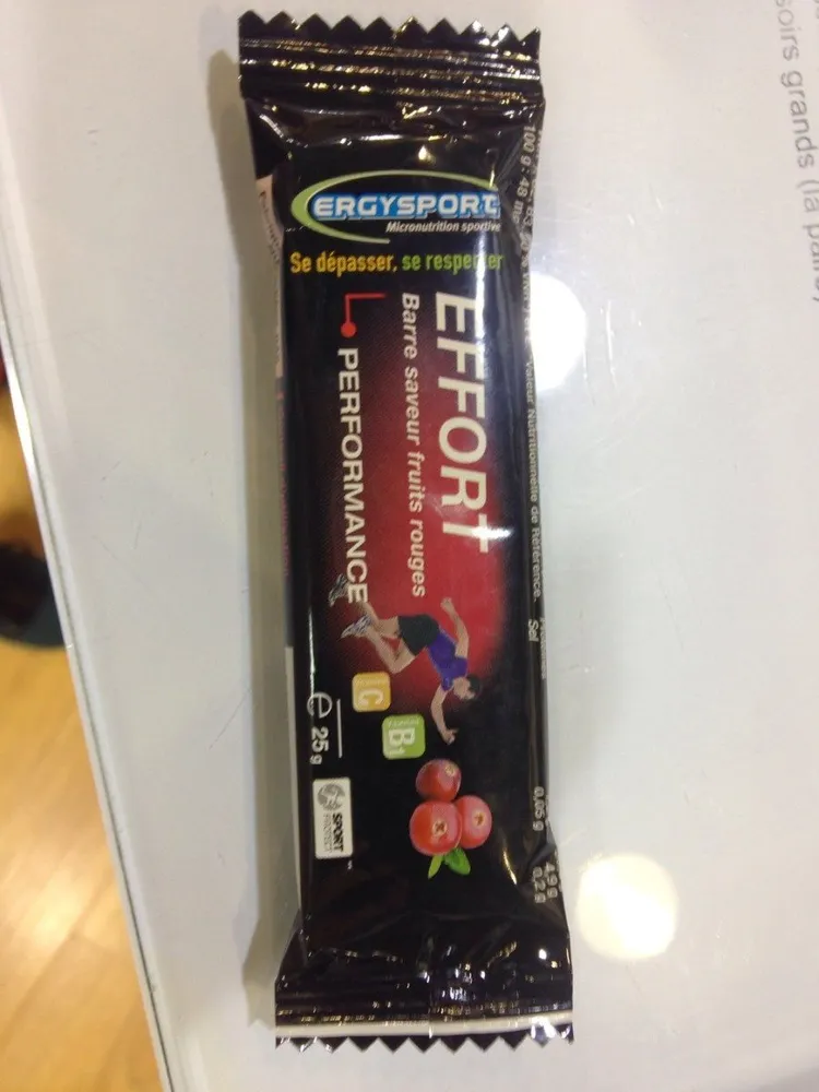 Ergysport Effort Barre Fruits Rouges 25 Grammes Nutergia