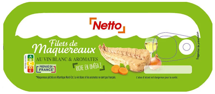 Filets de maquereaux au vin blanc et aux aromates 169g