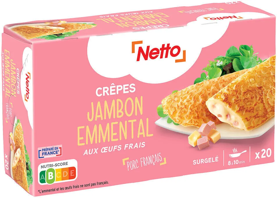 Crêpes Jambon Emmental x20 surgelées 1kg