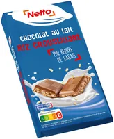 Tablette familiale chocolat au lait riz croustillant - 100g