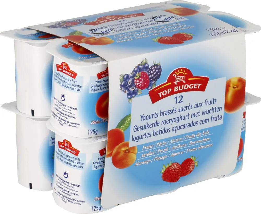 Yaourts brassés sucrés aux fruits