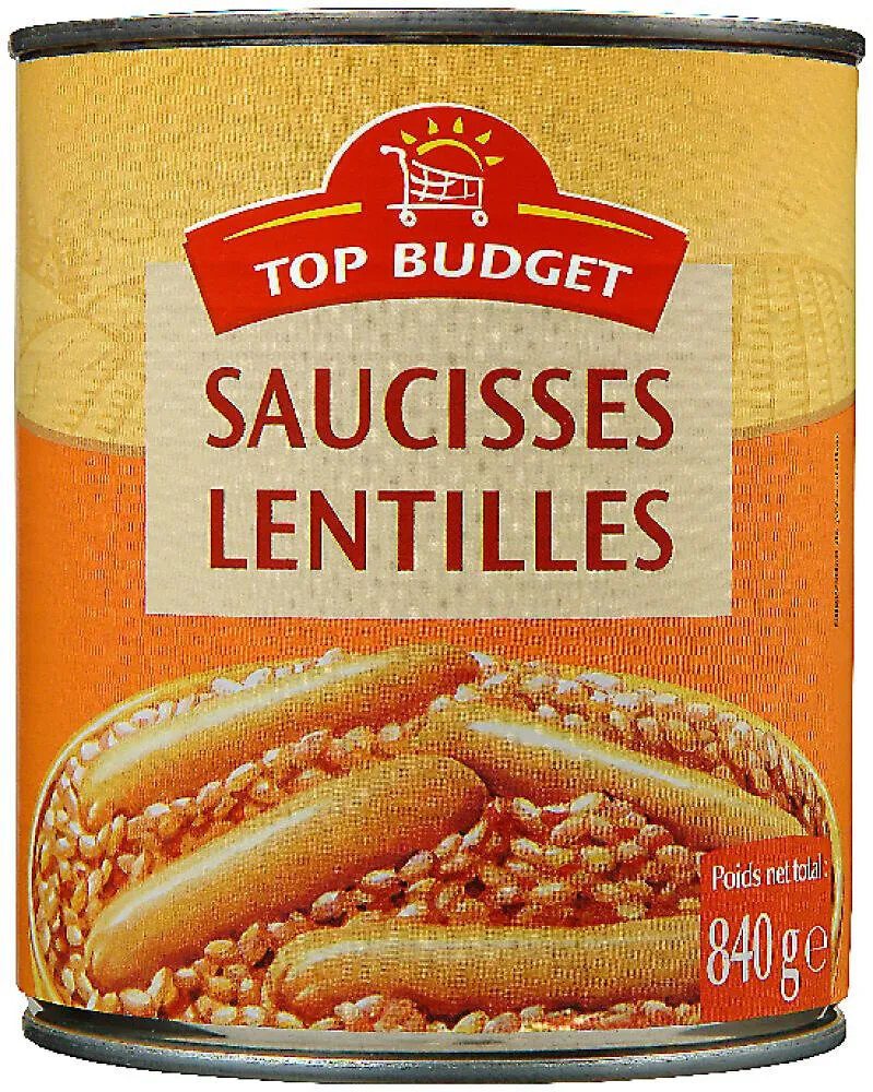 Saucisses aux lentilles 840g
