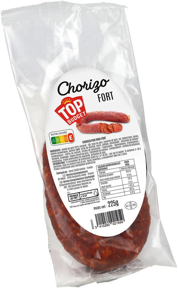Chorizo fort pur porc 225g