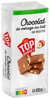 Tablette lot nu chocolat au lait aux noisettes - 4x100g