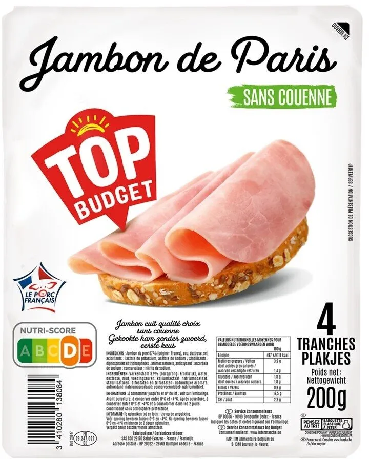 Jambon choix de paris dd 4t 200g