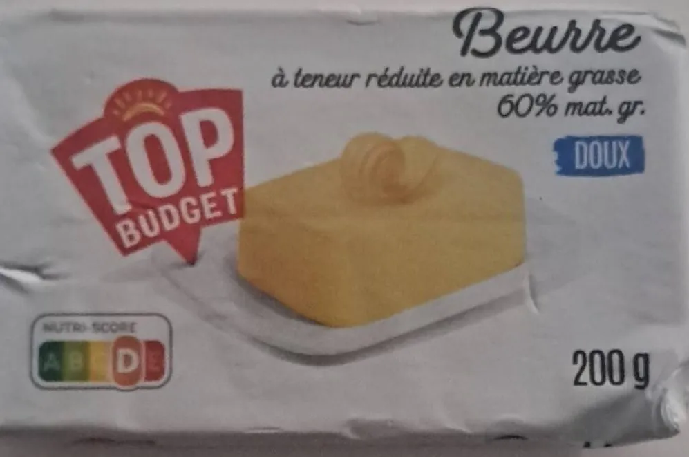 Beurre doux à teneur réduite en matière grasse