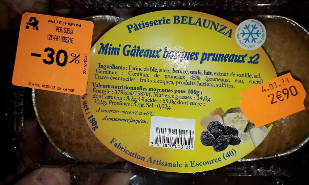 Mini gâteau basques pruneaux