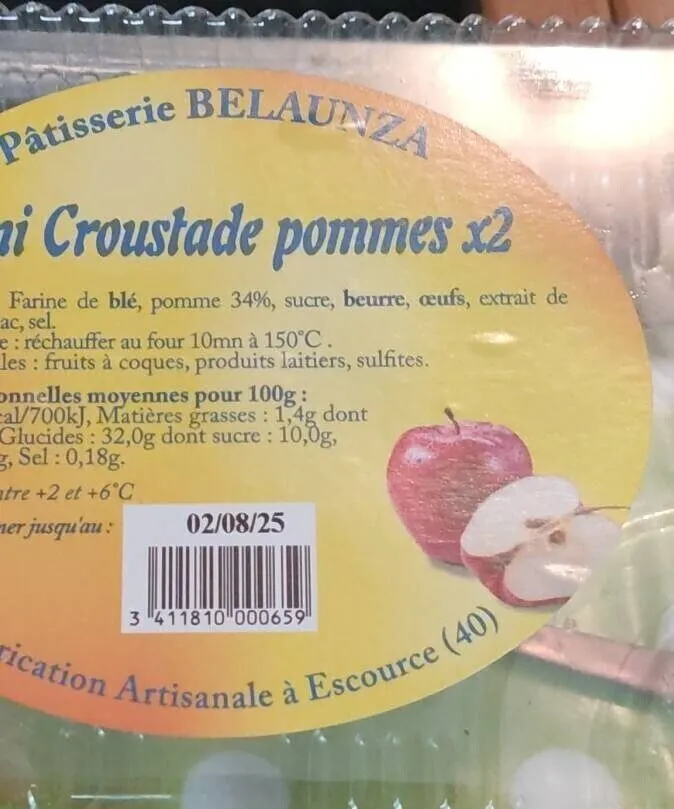 Croustade pommes x2