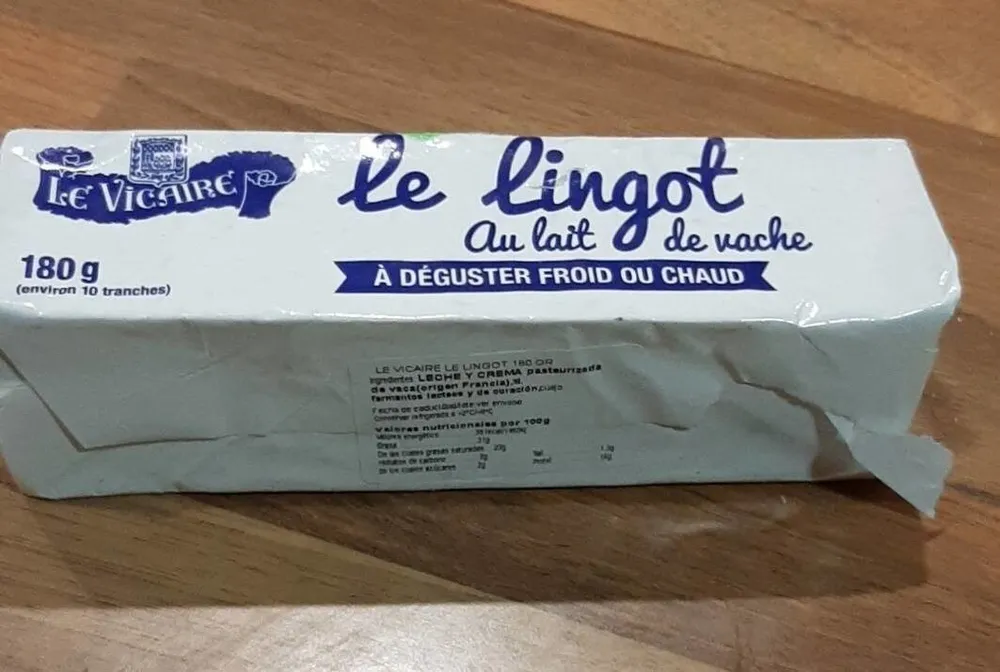 Le lingot au lait de vache