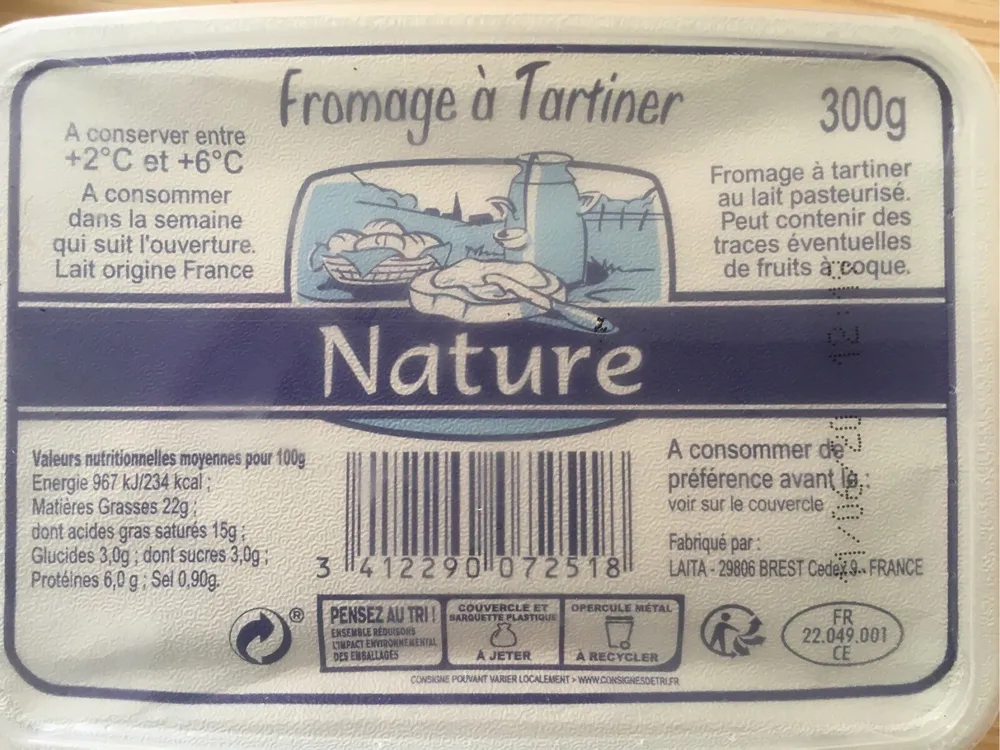 Fromage a tartiner nature