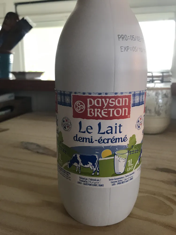 Le lait demi écrémé