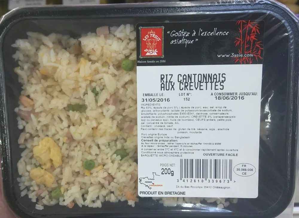 Riz cantonais aux crevettes