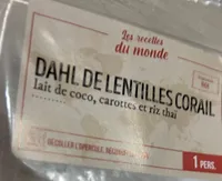 DAHL DE LENTILLES CORAIL lait de coco, carottes et riz thaï