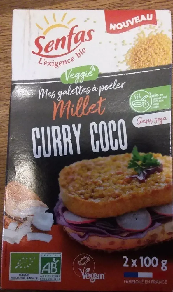 Galettes à poêler millet curry coco
