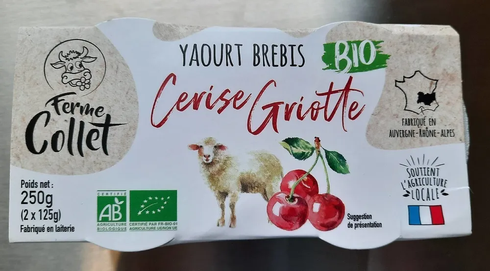 Yaourt brebis cerise griotte