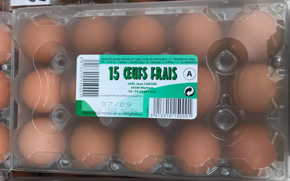 15 œufs frais