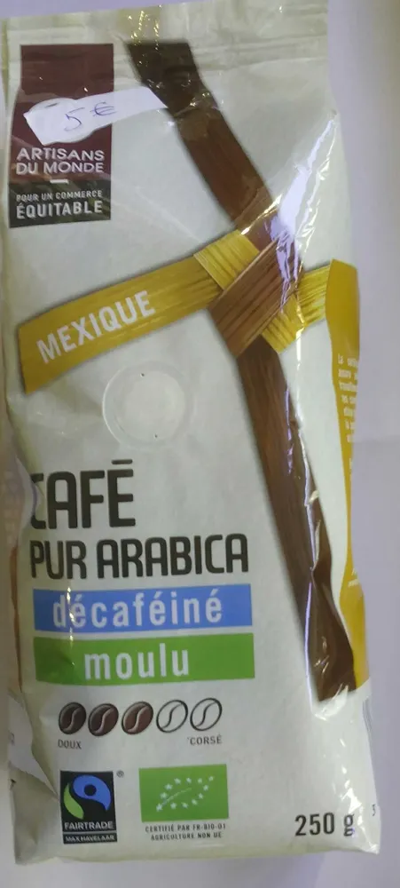 Café pur arabica décaféiné moulu