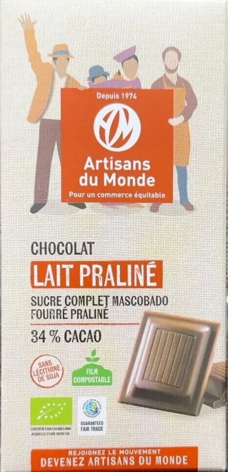 Chocolat lait praliné