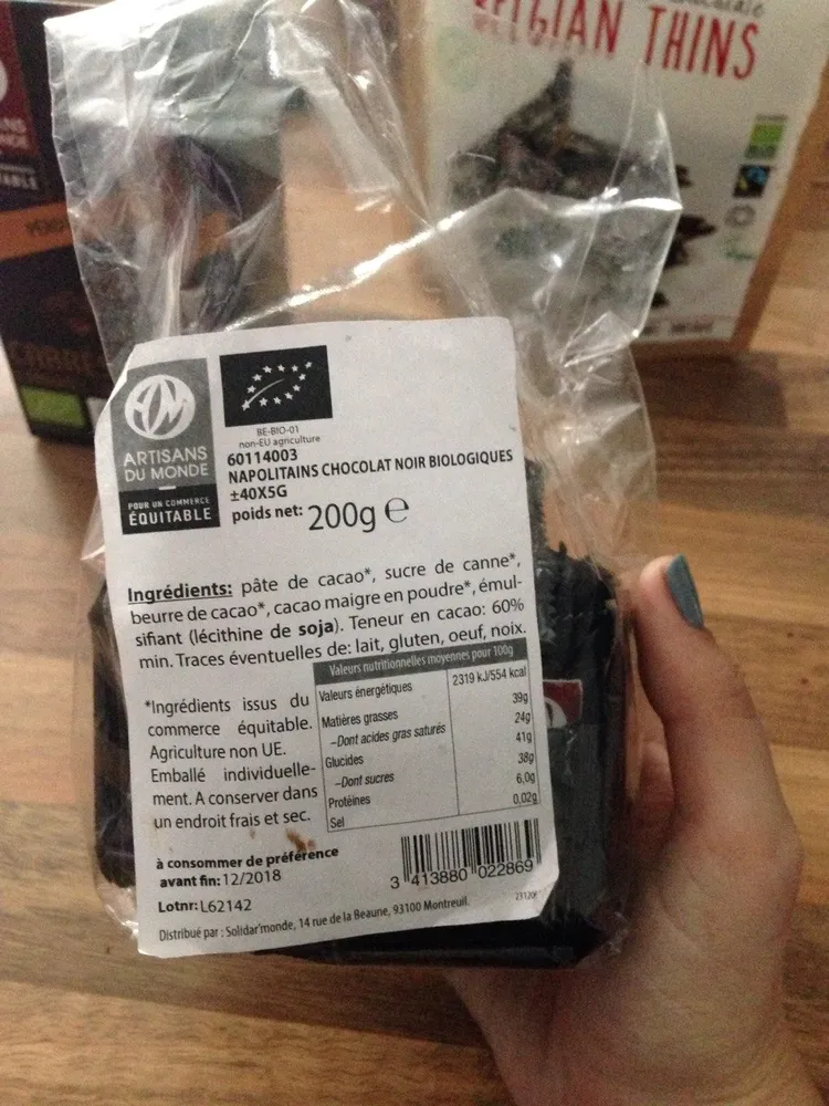 Napolitains Chocolat Noir Bio & équitable