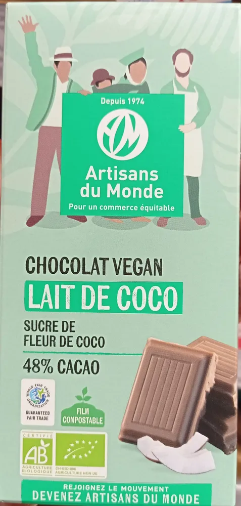 Chocolat Vegan Lait de coco
